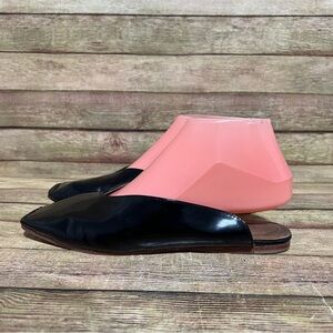 Jeffrey Campbell Black Patent Leather Square Toe Mules